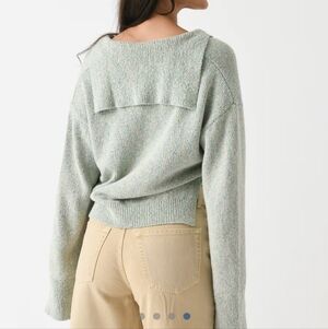 MATTHEW BRUCH Cotten Linen Silk Sailor Knit Speckle Loose Slightly Crop Pullover